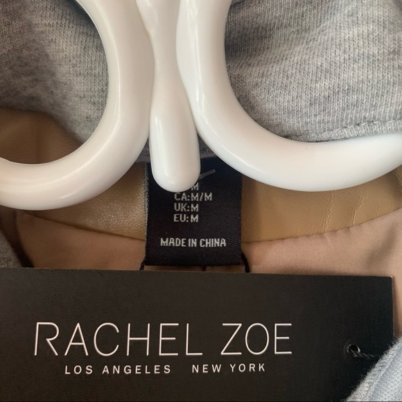 Rachel Zoe Camel Faux Leather Dickey Blazer - Picture 11 of 12